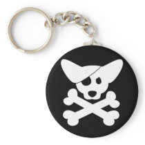 Corgi Skull & Crossbones Keychain
