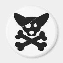 Corgi Skull & Crossbones Magnet
