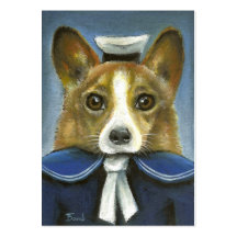 corgi the sailor business card templates