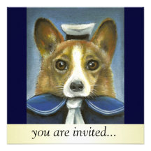 corgi the sailor invitations