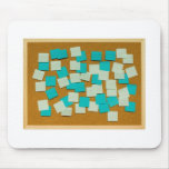 Cork board with sticky notes mousepads