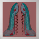 Corkscrew Pop-Art Stiletto Shoes Print