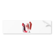 Corkscrew Red Stiletto and Bleeding Heart Design Bumper Stickers