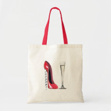 Corkscrew Red Stiletto and Champagne Flute Bag