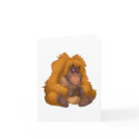 Corn-Jug-Playin' Orangutan Note Card