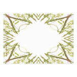 Corner arrow design of scanned green stems personalized announcement