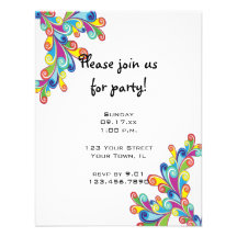 Corner Curls Party Invitation