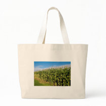 cornfield and sky tote bags