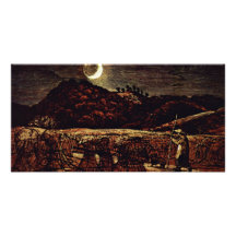 Cornfield In The Moonlight By Palmer Samuel Custom Photo Card