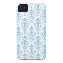 Cornflower Blue Damask iPhone 4/4S Case iPhone 4 Case-Mate Cases
