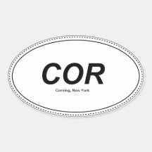 Corning New York Oval Bumper Sticker