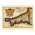"Cornwaile" Cornwall County Map, England Postcards