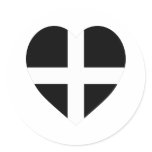 Cornwall Flag Heart stickers