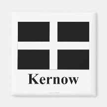 Cornwall Flag with Name in Cornish Refrigerator Magnet