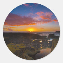 Cornwall Suntset Round Sticker