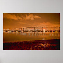Coronado Bay Bridge At Night Poster