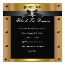 Corporate Business Formal Black Tie Gold Metal Announcement