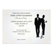 Corporate Christmas Party Black Tie Personalized Invitations