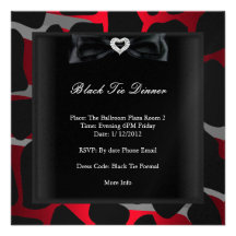 Corporate Event Black Tie Formal Red Black grey Custom Announcement