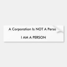 Corporate Personhood Bumper Sticker