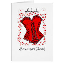 corset bridal shower invitation cards