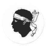 Corsican flag sitcker round stickers
