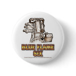 Corvette Engine Blue Flame Six Pinback Buttons