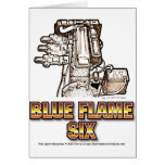 Corvette Engine Blue Flame Six Greeting Card