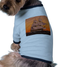 Corvette Sailing Ship at Sunset Pet Clothes