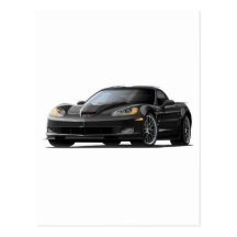 Corvette ZR1 Black Car Post Cards
