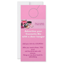 Cosmetic Advertising DOOR HANGER promotion tags Customized Rack Card