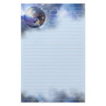 Cosmic Blue Yin Yang Lined stationery