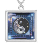 Cosmic Blue Yin Yang necklaces