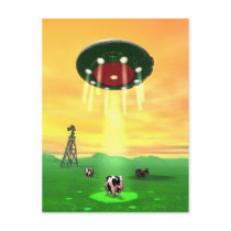 Cosmic Cow Abduction Postcard