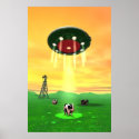 Cosmic Cow Abduction Poster posters