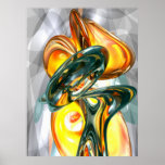 Cosmic Flame Abstract Print