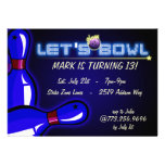 Cosmic Glow Bowling Party Invitations