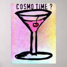 COSMO TIME MARTINI PASTEL ART PRINT