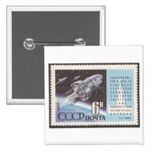 Cosmos 3 / Kosmos 3 Soviet Reserach Satellite Pinback Button