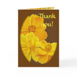 Cosmos (Cosmos sulphureus) Flowers Thank You Greeting Cards
