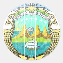 Costa Rica Coat Of Arms Round Sticker
