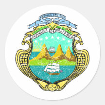 Costa Rica Coat Of Arms Round Sticker