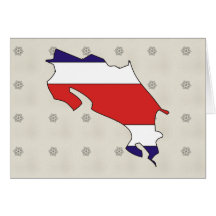 Costa Rica Flag Map full size Card