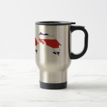 Costa Rica Flag Map full size Coffee Mug