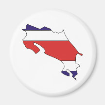 Costa Rica Flag Map full size Fridge Magnets
