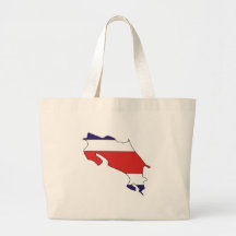 Costa Rica Flag Map full size Tote Bags