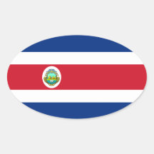 Costa Rica Flag Oval Sticker