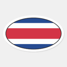 Costa Rica Flag Oval Sticker