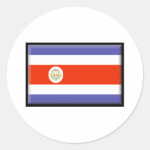 Costa Rica Flag Round Stickers