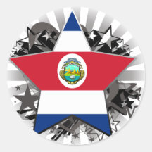 Costa Rica Star Round Sticker